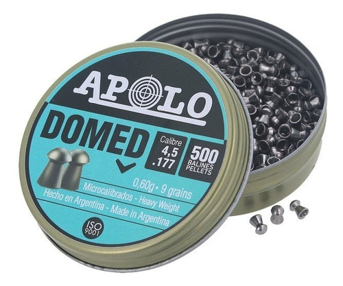 Diabolo Apolo Domed 4.5mm 9 Grains Lata C/500 .177