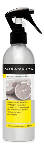 Perfume Ambiente 200ml Verbena E Limão Siciliano Acqua Aroma