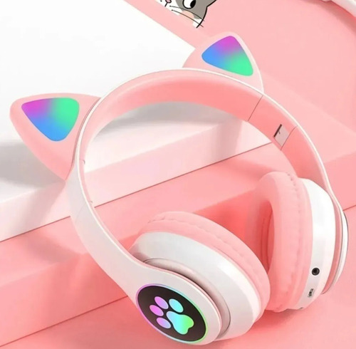 Audífonos Inalámbricos Gato Bluetooth Luminorejas Buen Sonid