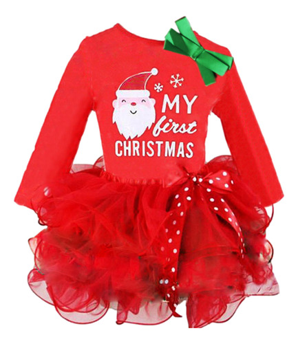 Vestido Para Bebés Y Niñas Pequeñas, Navidad, Es, Manga Larg