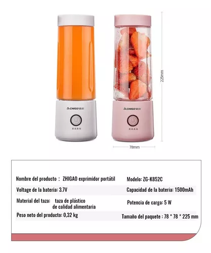 Mini Licuadora Portatil Hm03 Bebidas Nutrientes Vaso – Soriega