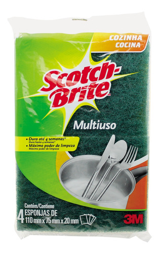 Imagen 1 de 4 de Esponja Multiuso Scotch-brite®, 4 Unidades