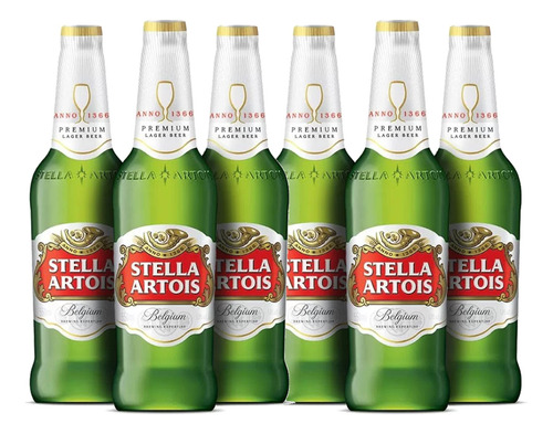 Cerveja Stella Artois Garrafa 600ml (6 Garrafas)