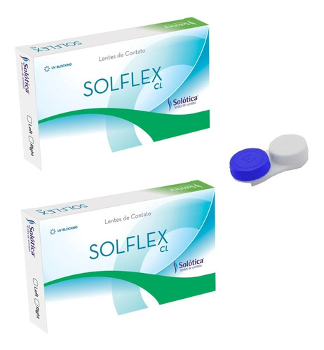 2 Caixas / Lente De Contato Solflex Cl Incolor - Com Grau