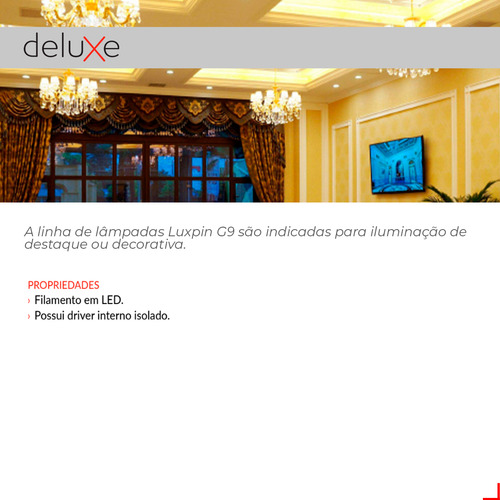 Lampada Led Halopin Points 8w 6500k Luz Branco Frio G9 220v Ip20 Cod: 351301360 Deluxe By Avant