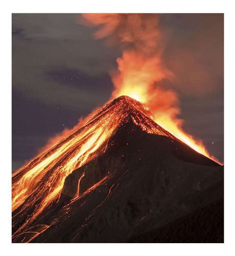 Vinilo 60x60cm Volcanes Humo Cenizas Erupcion Volcanica