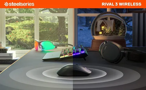 Mouse Gamer Inalámbrico Steelseries Rival 3, Luz Rgb, Negro