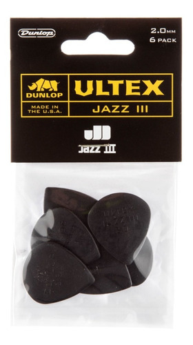  Uñetas Jim Dunlop 427p2.0 Ultex Jazz Ill 2.0 Set 6 Uñetas