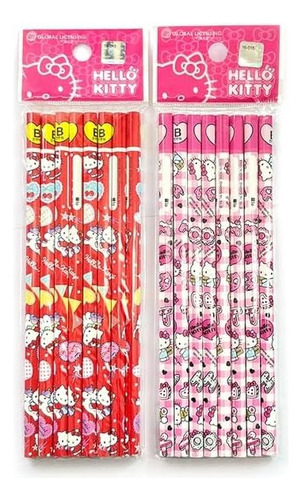 [8 En 1] Hello Kitty Juego De Lápices De Madera B De 8 Pieza