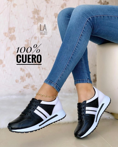 Zapatos Deportivos De Damas 100% Cuero