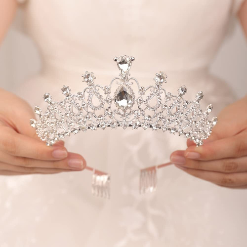 Tiara Nupcial Con Corona De Diamantes De Imitación
