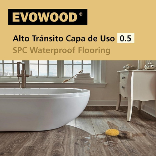 Imagen 6 de 10 de Piso Vinílico Roble Sanded Spc Resistentes Al Agua Click