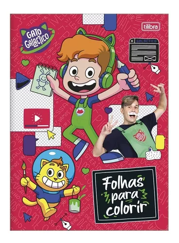 Folhas de Atividades Maleta Gato Galactico 8 Folhas Tilibra 319775 -  Papelaria Criativa