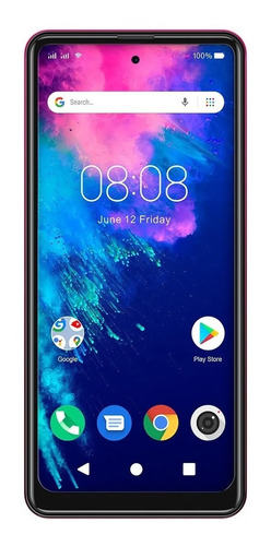 Celular Smartphone Bmobile B70 Pro Rojo Dual Sim Pantalla Agujerada 6.8  Android Apps Google Wifi + Bluettoh Camara Con Triple Lente Desbloqueo Facial