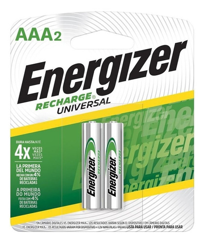 Pila Bateria Recargable Aaa X2 Energizer