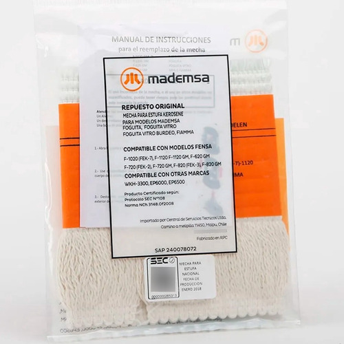 (ver Modelos) Mechas Para Estufas A Parafina Fensa,mademsa