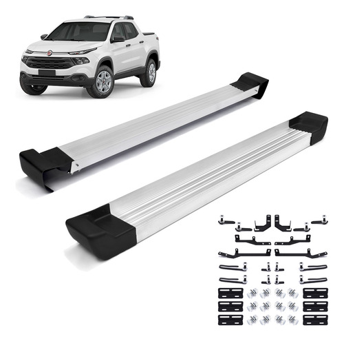 Estribo Lateral Plataforma Aluminio Natural Fiat Toro 2020