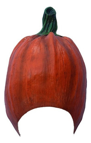 Máscara De Calabaza Poseída Maléfica Disfraz Halloween Miedo Color Naranja Oscuro