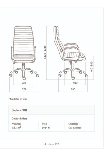 Imagen 2 de 6 de Sillón Gerencial Oficina Alto Cromado Basculante Bastoné