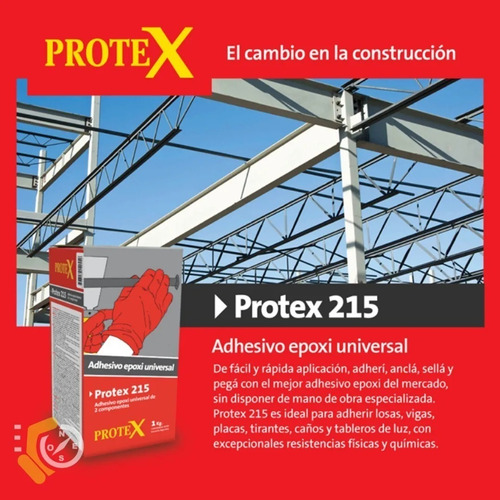 Imagen 3 de 9 de Protex 215 Adhesivo Epoxi Anclajes Fijaciones Simil Sika 5kg