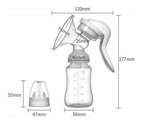 Extractor De Leche Materna Biberon Fácil De Usar Sin Dolor