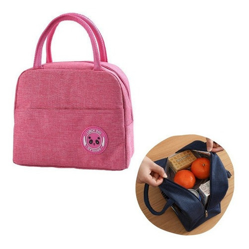 Bolsa Sacola Térmica Lancheira Marmita Academia E Passeios Cor Rosa