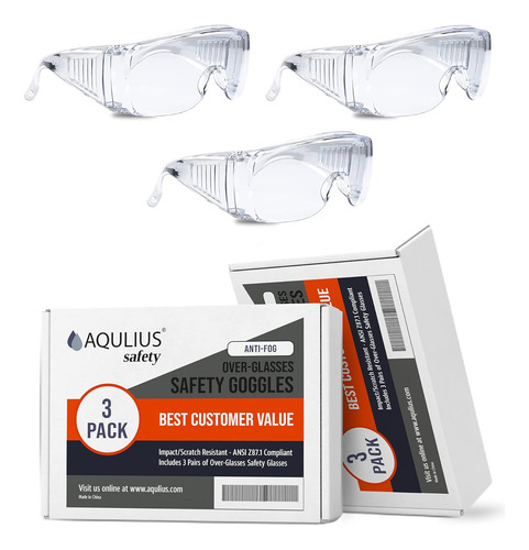 Gafas De Seguridad Aqulius Bulk Pack Over Anteojos (antifo..