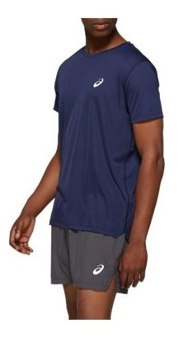 Remera Asics Silver Ss Top Azul Hombre Running