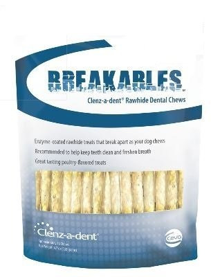 Breakables Clenz-a-dent Cuero Crudo Mastica Dentales, 15ct