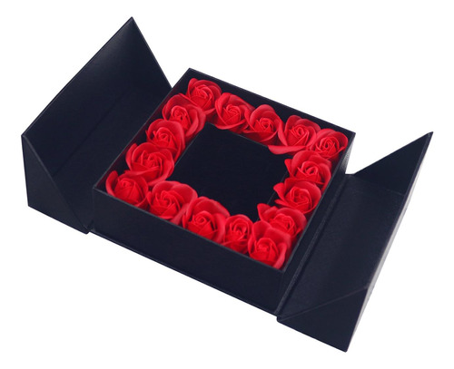 Caja De Regalo Con Rosas Encantadas, Arreglo Floral Para