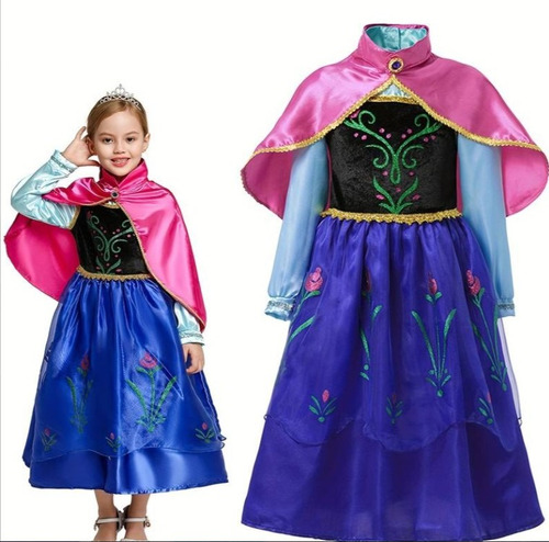 Vestidos Frozen Anna Con Capa