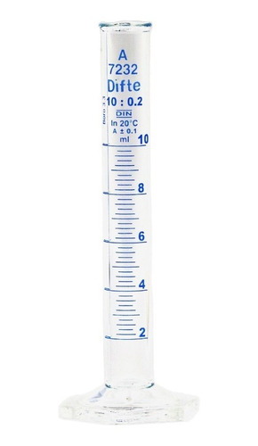 Probeta De Vidrio Base De Vidrio Hexagonal Graduada 10 Ml.