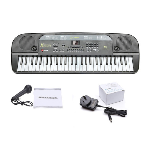 Imagen 1 de 10 de Organo Musical Con 54 Teclas Teclado Lcd Microfono Y Fuente