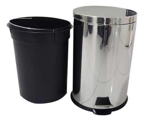 Basurero Metalico 12 Lts Con Deposito-pedal 39x25cms Dechaus