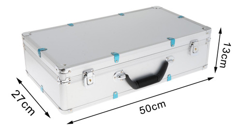 Maleta De Micrófono De Aluminio Portátil Resistente Plata