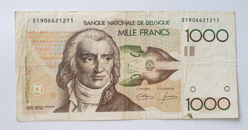 Billetes Mundiales : Belgica 1000 Francos  Año 1980-86