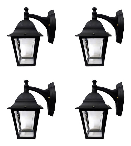 Aplique Exterior Farol E27 Siena 2 Negro Fuinyter 