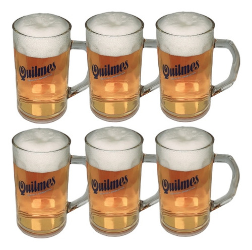 Caja Con 6 Vasos Chops Cerveza Quilmes 640 Ml Ritzenhoff 