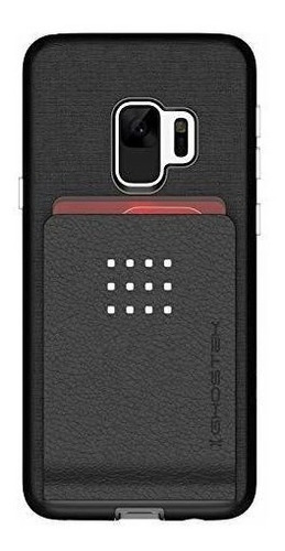 Funda Galaxy S9 Con Tarjetero Magnetico Negro Placa Metalica