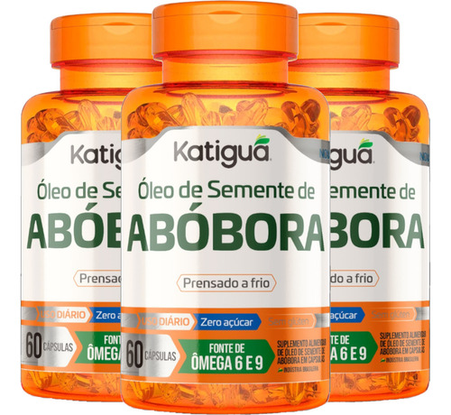 Kit 3 Óleo de Semente de Abóbora 60 Capsulas Katigua