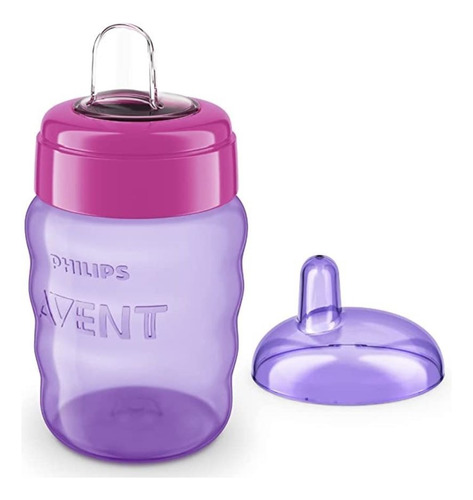 Vaso para bebés antiderrame Philips Avent Easy Sip SCF553 color rosa/violeta de 260mL