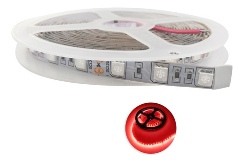 Rollo Tira Led 5050 Int Ámbar/az/ro/ve 5m 12v 60 Led X Metro