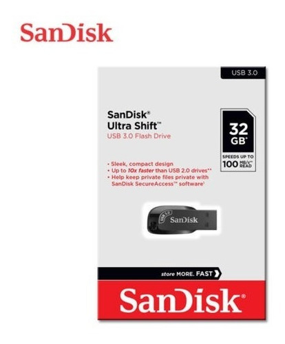 Imagen 6 de 6 de Pendrive Sandisk 32gb 3.0 Ultra Shift Flash Drive Con 100mbs