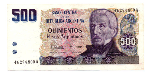 Billete 500 Pesos Argentinos, Bottero 2626a, Año 1984 Exc 