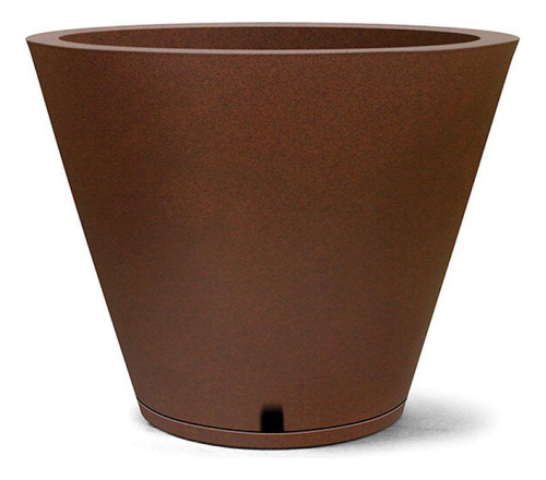 Vaso Petra Cone 30 Ferrugem Com Prato