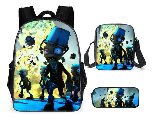 Mochila Plantas Vs. Zombies Con 2pcs