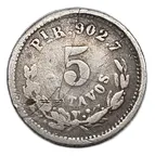 Comprar Moneda Antigua 5 Centavos Plata Ley 900 Republica Mexicana