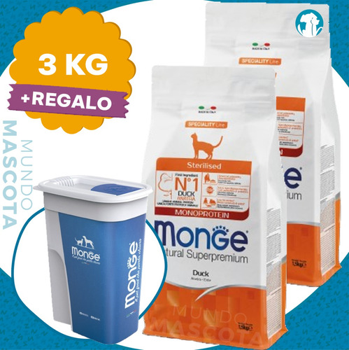 Monge Monoprotein Gato Adulto Sterilised Sabor Pato 3 Kg