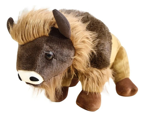 Peluche Bisonte Americano Bufalo Suave Juguete Felpa 35cm