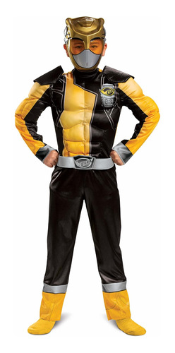 Traje De Ranger Dorado Para Niños, Disfraz De Power Ranger 